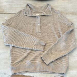 Striped Beige Pullover Sweater